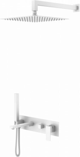Душевой комплект Boheme Qubic 474-MW matt white, Душевые панели, Душевые системы, Душевые стойки, Гарнитуры, лейки, тропический душ в Москве Тел.: +7 (968) 040-40-82