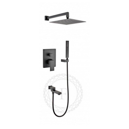 Душевая система встраиваемая Filarete Fing FL1040BL, черный, Душевые панели, Душевые системы, Душевые стойки, Гарнитуры, лейки, тропический душ в Москве Тел.: +7 (968) 040-40-82