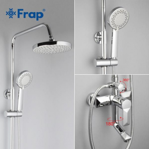 Душевая стойка Frap F2418, Душевые панели, Душевые системы, Стойки, Гарнитуры, лейки, тропический душ в Москве Тел.: +7 (968) 040-40-82
