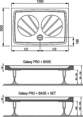 Поддон для душа Ravak Gigant Pro 120x90 интернет магазина сантехники Акванота