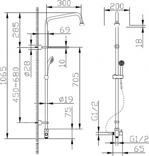 Душевой гарнитур Bravat Fit D283CP-2A-RUS, Душевые панели, Душевые системы, Стойки, Гарнитуры, лейки, тропический душ в Москве Тел.: +7 (968) 040-40-82