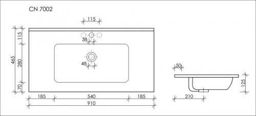 Раковина накладная Ceramica Nova Element CN7002 92,5x48x19 интернет магазина сантехники Акванота