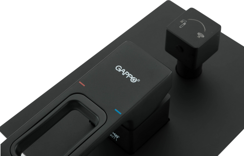 Душевой комплект Gappo G17 G7117-6 черный, Душевые панели, Душевые системы, Душевые стойки, Гарнитуры, лейки, тропический душ в Москве Тел.: +7 (968) 040-40-82