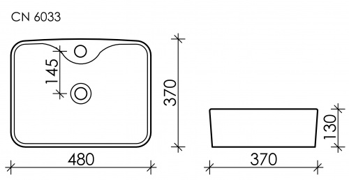 Раковина накладная Ceramica Nova Element CN6033 48x37x13 интернет магазина сантехники Акванота