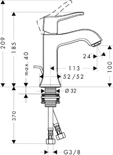 Смеситель для раковины Hansgrohe Metris Classic 31075000 купить по всей России