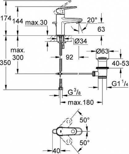 Смеситель для раковины Grohe Europlus II 33156002 купить по всей России