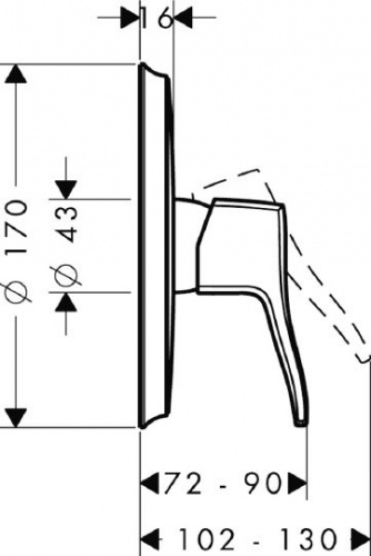 Смеситель для душа Hansgrohe Metris Classic 31676000 купить по всей России