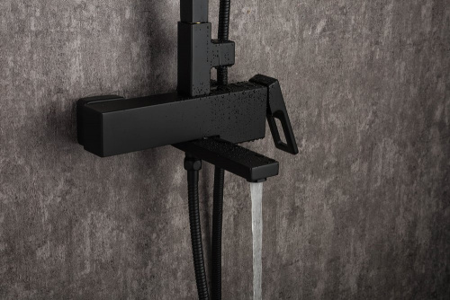 Душевая стойка Gappo G17 G2417-6 черная, Душевые панели, Душевые системы, Стойки, Гарнитуры, лейки, тропический душ в Москве Тел.: +7 (968) 040-40-82