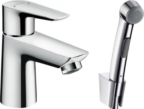 Смеситель для раковины Hansgrohe Talis E 71729000 с гигиеническим душем, с донным клапаном Push-Open купить по всей России