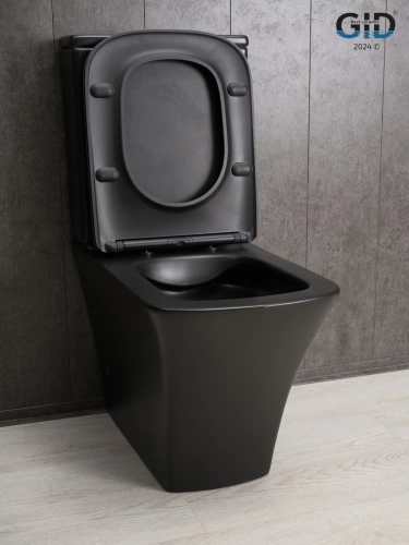 Унитаз напольный GID Cuadrado Tn2184Bm черный матовый 62.5x37x83 в интернет магазине сантехники Акванота в Москве Тел.: +7 (968) 040-40-82