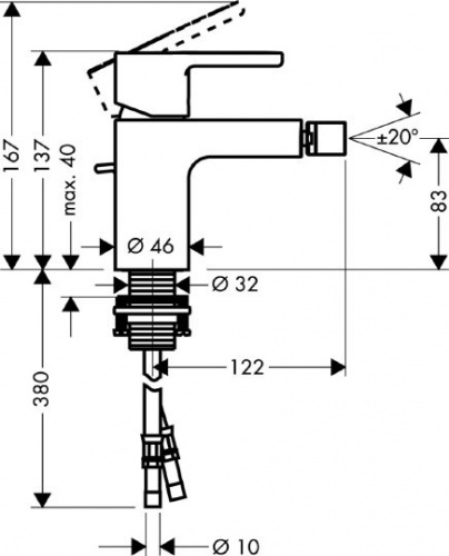 Смеситель для биде Hansgrohe Metris S 31261000 купить по всей России