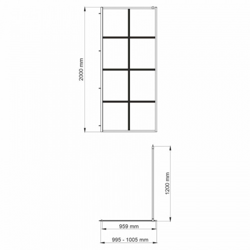 Душевая перегородка WasserKraft Glan 66W44 100x200см интернет магазина сантехники Акванота