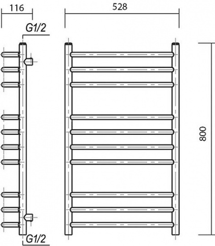 Полотенцесушитель водяной Domoterm Калипсо П10 50x80, хром с доставкой по Москве