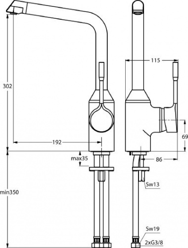 Смеситель для кухни Ideal Standard Retta B8985AA купить по всей России