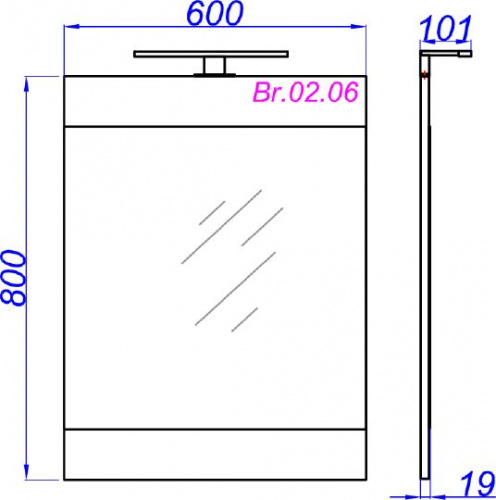 Зеркало Aqwella Brig 60 белое