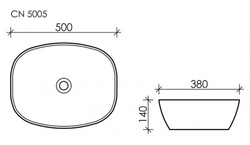 Раковина накладная Ceramica Nova Element CN5005 50x38x14 интернет магазина сантехники Акванота