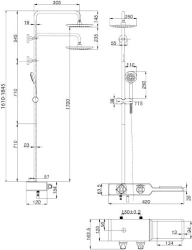 Душевая стойка Lemark Tropic LM7009C, Душевые панели, Душевые системы, Стойки, Гарнитуры, лейки, тропический душ в Москве Тел.: +7 (968) 040-40-82