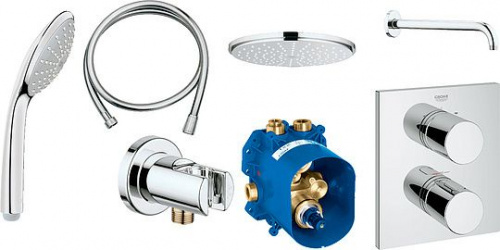 Душевой комплект Grohe Grohtherm 3000 Cosmopolitan 34408000, Душевые панели, Душевые системы, Душевые стойки, Гарнитуры, лейки, тропический душ в Москве Тел.: +7 (968) 040-40-82