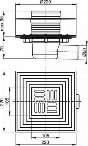 Душевой трап AlcaPlast APV1324, Душевые панели, Душевые системы, Стойки, Гарнитуры, лейки, тропический душ в Москве Тел.: +7 (968) 040-40-82
