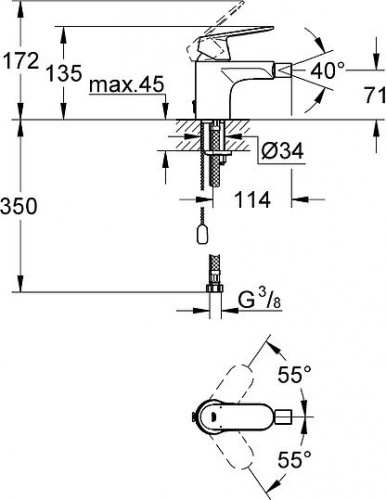 Смеситель для биде Grohe Eurosmart Cosmopolitan 32840000 купить по всей России