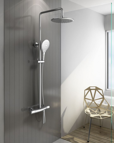 Душевая система с термостатом Altrobagno Squalo 030410 Cr, Душевые панели, Душевые системы, Стойки, Гарнитуры, лейки, тропический душ в Москве Тел.: +7 (968) 040-40-82