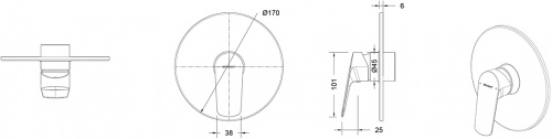 Смеситель для душа Bravat Rhein PB8429564BW-ENG купить по всей России