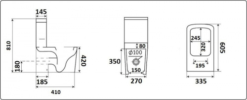 Унитаз-компакт CeramaLux 2171MB безободковый, Soft Close, черный матовый 33.5x60.5x81см в интернет магазине сантехники Акванота в Москве Тел.: +7 (968) 040-40-82