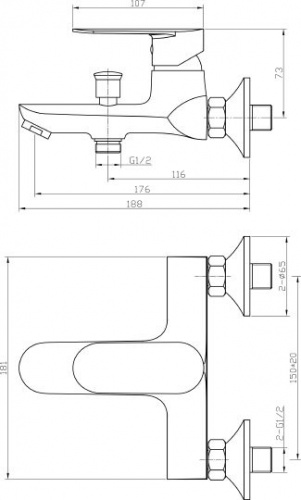 Смеситель для ванны Agger Splendid A0910000 купить по всей России