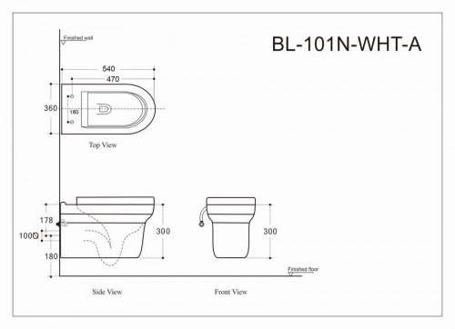 Унитаз подвесной Aquanet Rimless Nova-W BL-101N-WHT в интернет магазине сантехники Акванота в Москве Тел.: +7 (968) 040-40-82