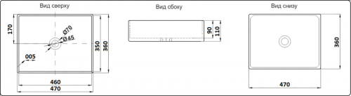 Накладная раковина CeramaLux 9103MB интернет магазина сантехники Акванота
