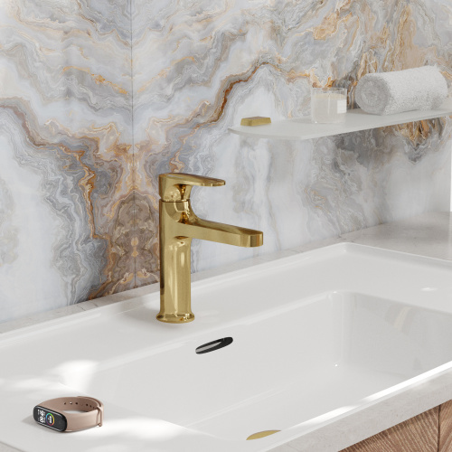 Смеситель для раковины Wasserkraft Neckar 2103 золото купить по всей России