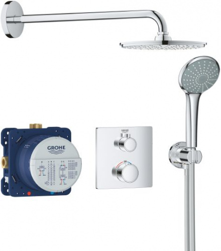 Душевой комплект Grohe Grohtherm 34734000 с термостатом, Душевые панели, Душевые системы, Душевые стойки, Гарнитуры, лейки, тропический душ в Москве Тел.: +7 (968) 040-40-82