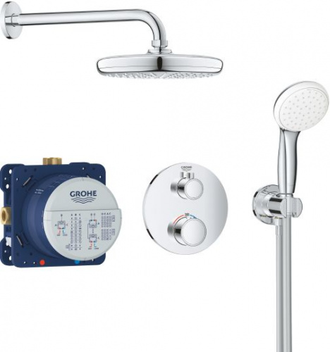 Душевой комплект Grohe Grohtherm 34727000, Душевые панели, Душевые системы, Душевые стойки, Гарнитуры, лейки, тропический душ в Москве Тел.: +7 (968) 040-40-82