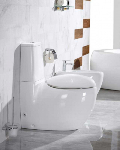 Унитаз-компакт CeramaLux 2451 безободковый, Soft Close, белый 39x72x95см в интернет магазине сантехники Акванота в Москве Тел.: +7 (968) 040-40-82