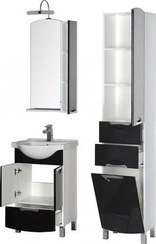 Зеркало-шкаф Aquanet Асти 55 черный