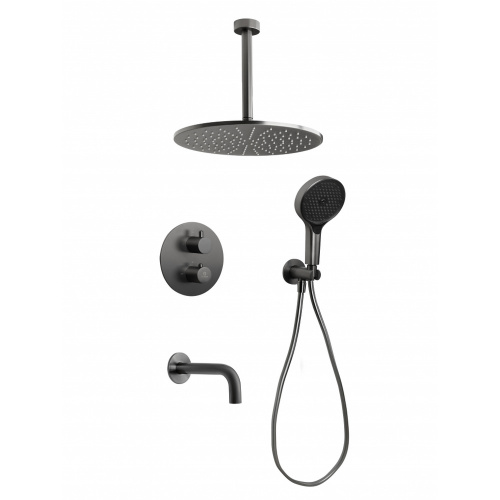 Душевая система встраиваемая Filarete Roun FL1052BG, графит, Душевые панели, Душевые системы, Душевые стойки, Гарнитуры, лейки, тропический душ в Москве Тел.: +7 (968) 040-40-82