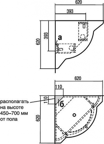 Зеркало-шкаф Акватон Альтаир 62 угловой