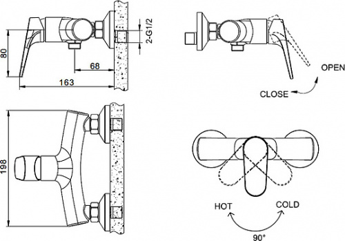 Смеситель для душа Bravat Eler F9191238CP-01 купить по всей России