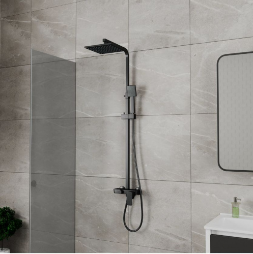 Душевая стойка D&K Berlin Technische DA1433725A02 черный, Душевые панели, Душевые системы, Стойки, Гарнитуры, лейки, тропический душ в Москве Тел.: +7 (968) 040-40-82