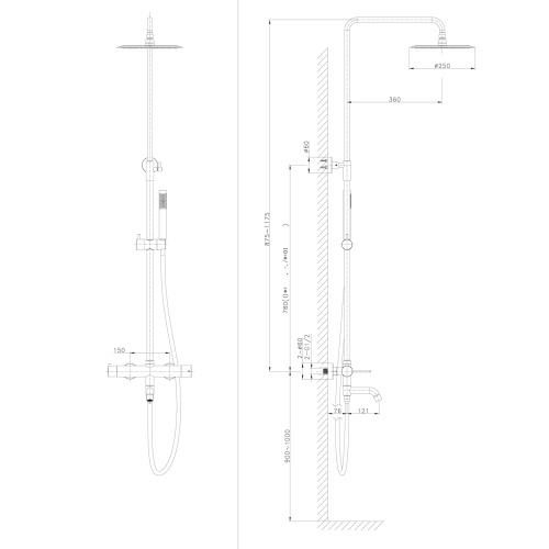 Душевая система Raiber Premium Graceful RP-006 хром, Душевые панели, Душевые системы, Стойки, Гарнитуры, лейки, тропический душ в Москве Тел.: +7 (968) 040-40-82