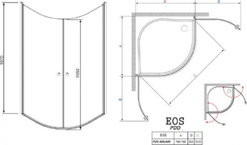 Душевой уголок Radaway EOS PDD 80 интимато интернет магазина сантехники Акванота