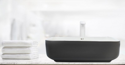 Накладная раковина WeltWasser Elbach M2195 BW черная белая интернет магазина сантехники Акванота