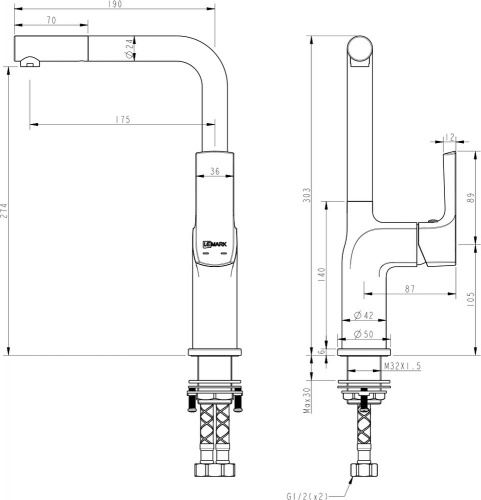 Смеситель Lemark Ursus LM7205BL для кухни купить по всей России
