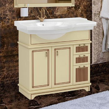 Тумба с раковиной Aquanet Луис 90 бежевая L