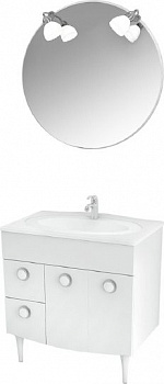 Мебель для ванной Triton Лира 80 L, 2 двери, 2 ящика, белая