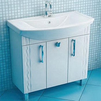 Тумба с раковиной Triton Кристи 80, 3 двери, белая