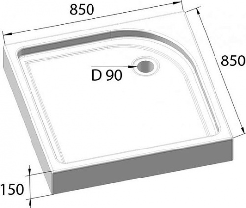 Поддон для душа BelBagno Tray 85х85 интернет магазина сантехники Акванота