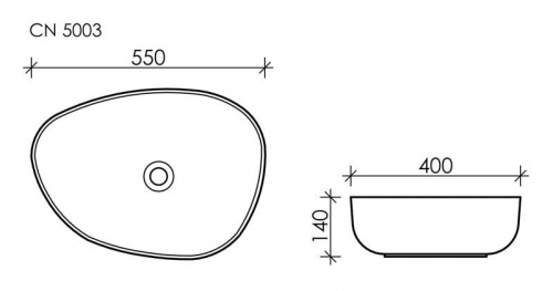 Раковина накладная Ceramica Nova Element CN5003 55x40x14 интернет магазина сантехники Акванота