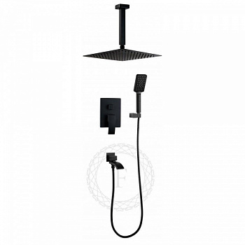 Душевая система встраиваемая Filarete Waterfall FL1012BL, черный