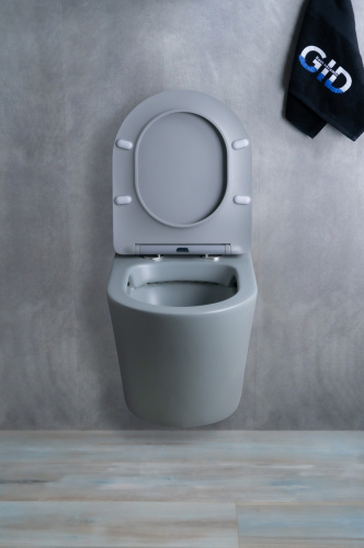 Подвесной унитаз GID Tr2130Gm безободковый, серый матовый в интернет магазине сантехники Акванота в Москве Тел.: +7 (968) 040-40-82